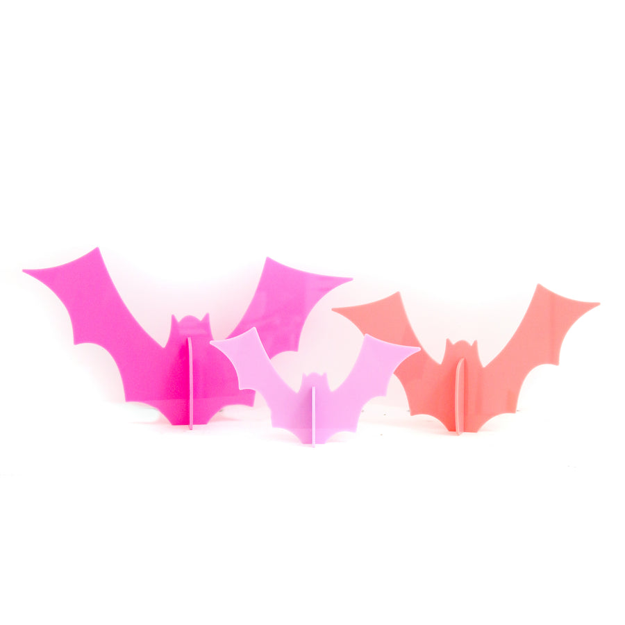 PINK SET ACRYLIC BAT DECORATIONS