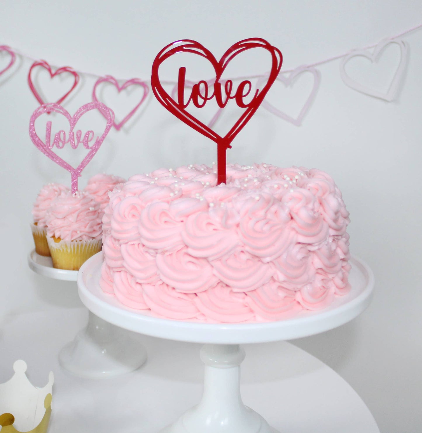 Love - Heart Acrylic Topper in Red