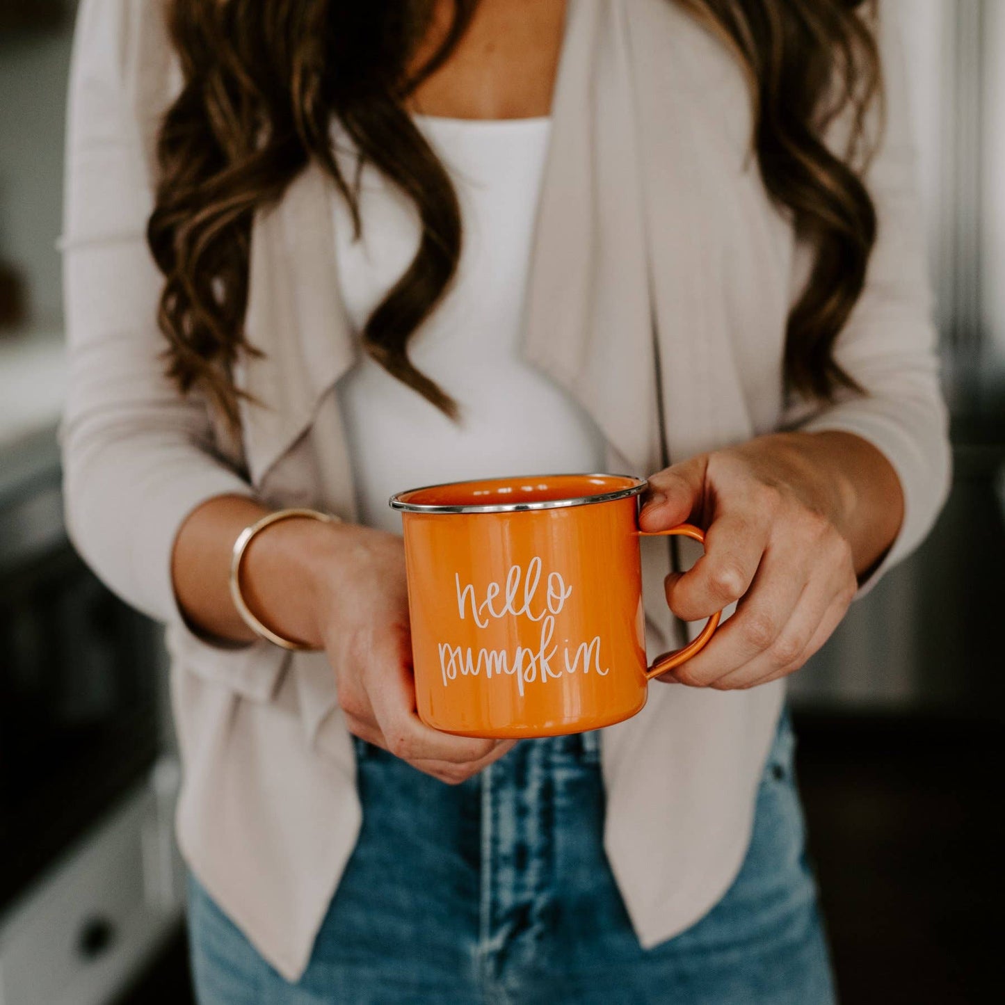 HELLO PUMPKIN - ORANGE CAMPFIRE COFFE MUG (18oz)