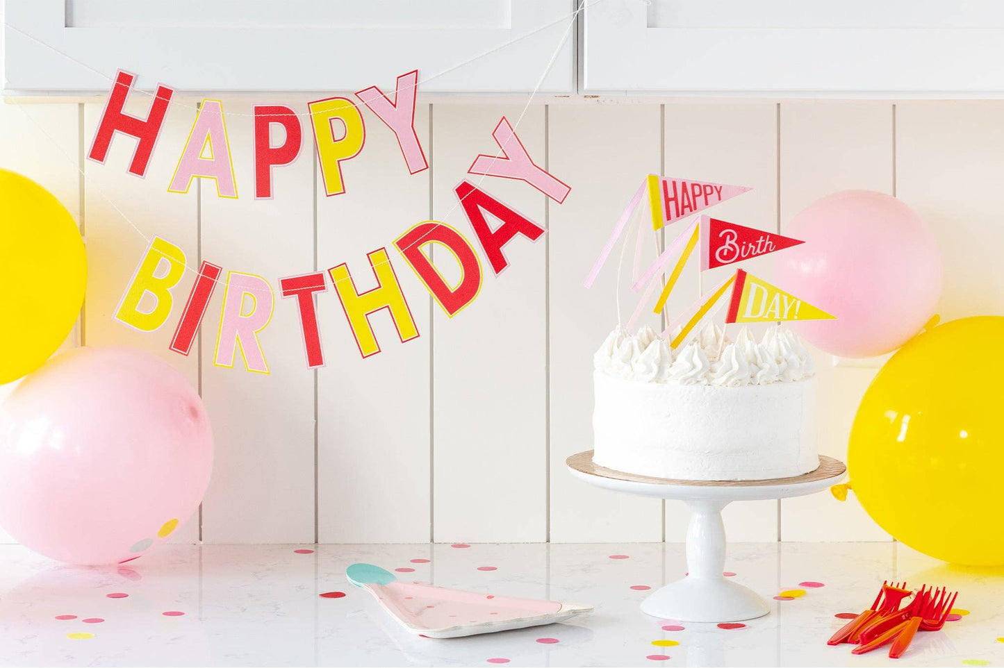 Pink Birthday Cake Toppers