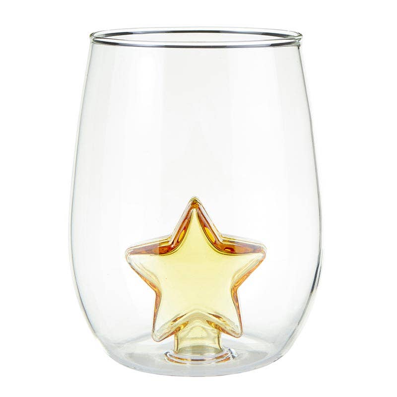 STEMLESS WINE GLASS WITH FIGURINE - STAR