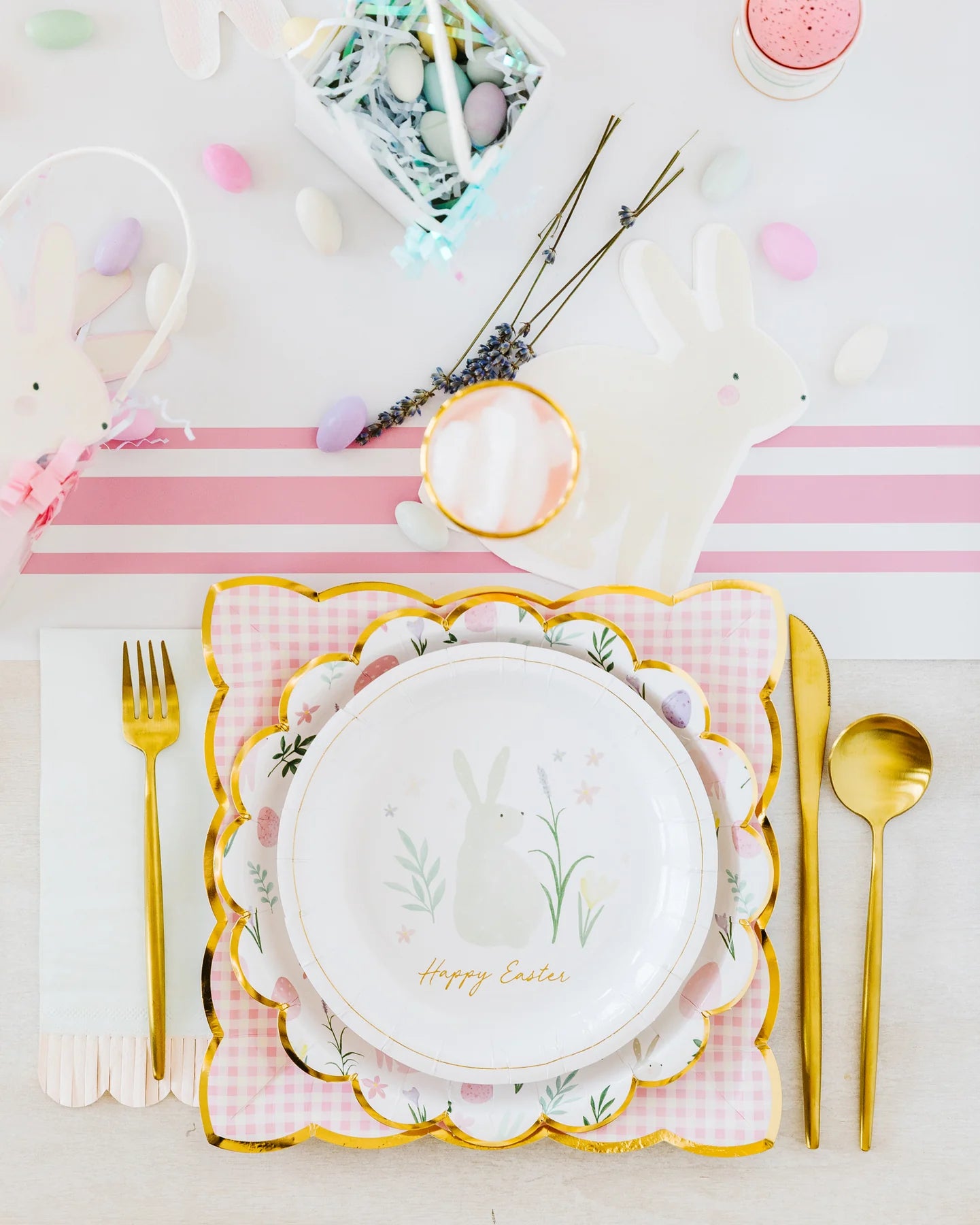 PINK STRIPED TABLE RUNNER