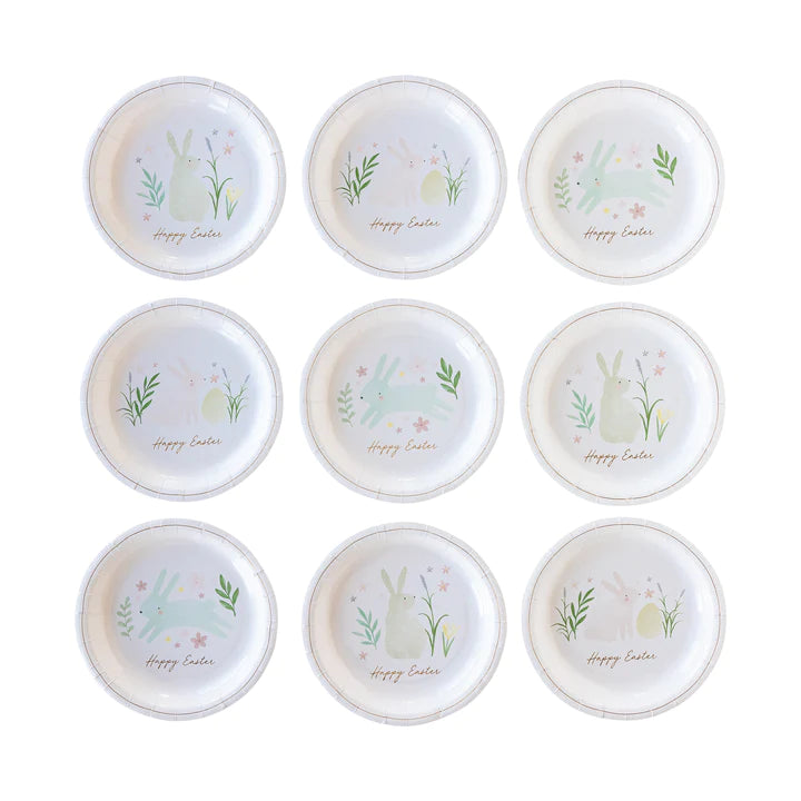 WATERCOLOR EASTER ROUND 7" PLATE SET