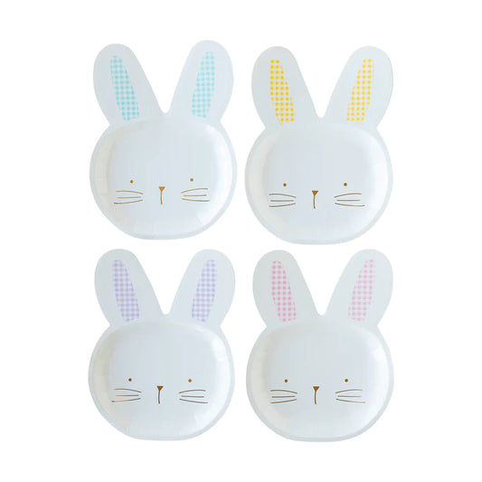 GINGHAM BUNNY SHAPED PLATE SET