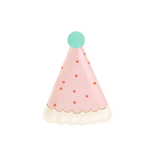 Pink Birthday Hat Shaped Plate