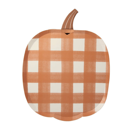 Gingham Pumpkin Plates