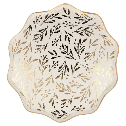 GOLD LEAF DINNER PLATES