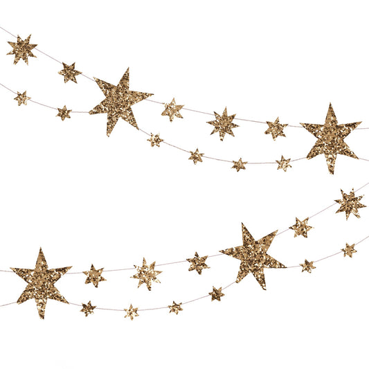 ECO GLITTER STARS GARLAND