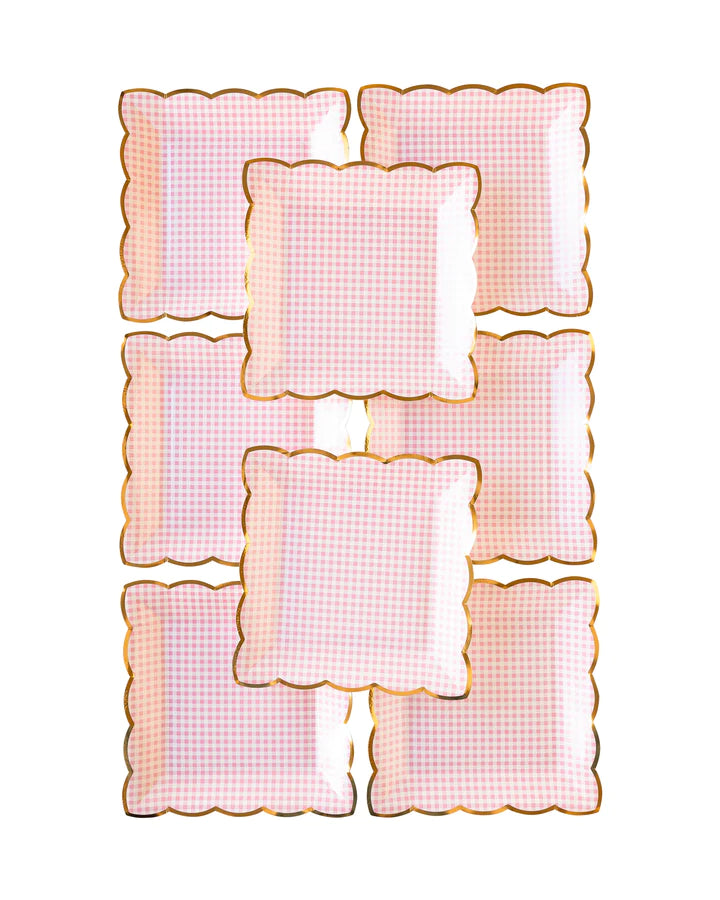 PINK GINGHAM PLATE