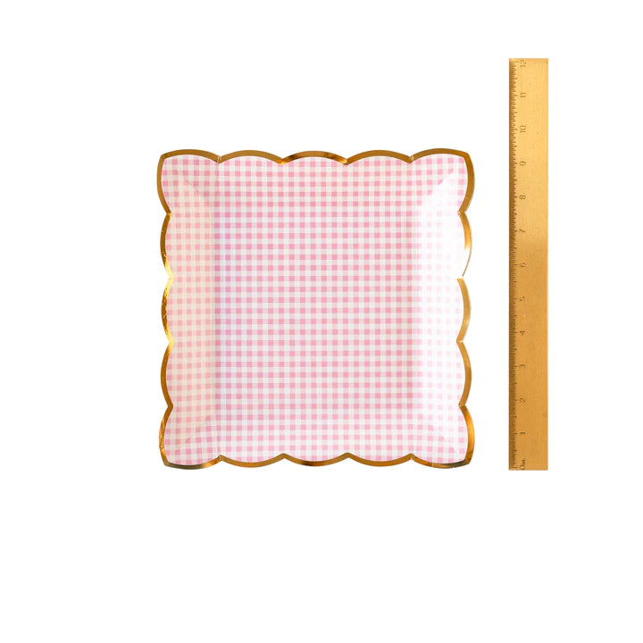 PINK GINGHAM PLATE